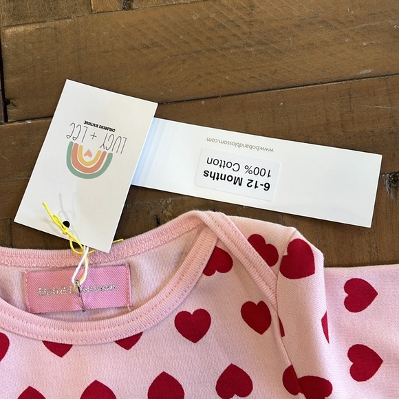 Bob & blossom pink heart romper nwt - Picture 3 of 5